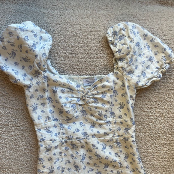 & Other Stories Puff Sleeve Linen Midi Dress – Size 4 - Picture 13 of 14